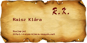Raisz Klára névjegykártya