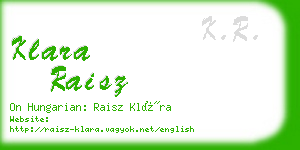 klara raisz business card